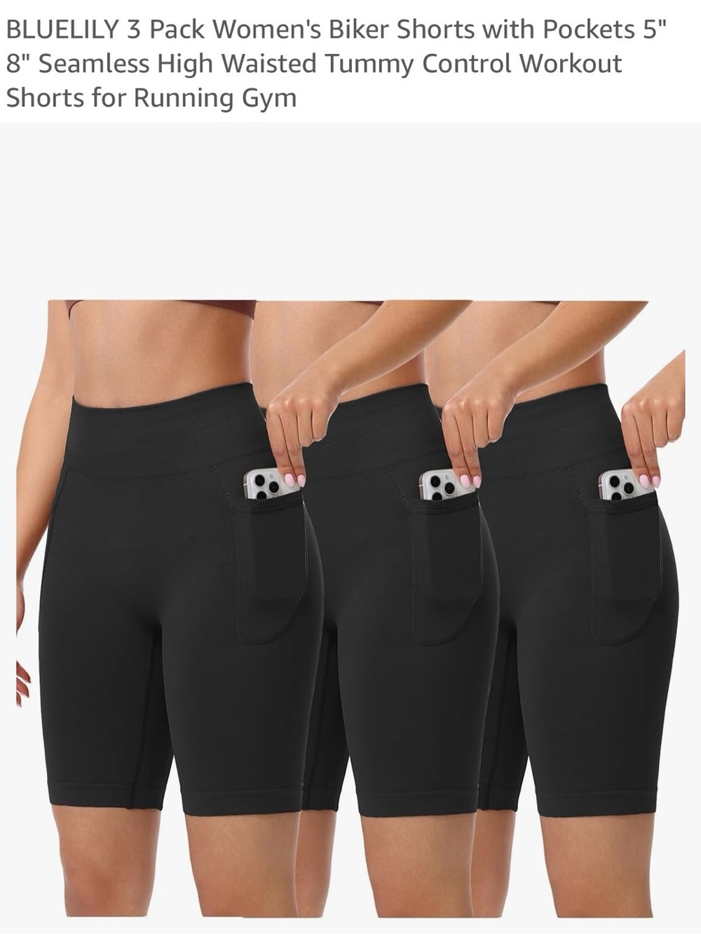 Black High-Waist Shorts with Side Pockets